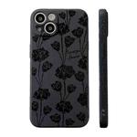 For iPhone 14 Pro Side Pattern Magic TPU Phone Case(Black Rose)