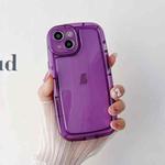 For iPhone 14 Fat Man Airbag Clear TPU Phone Case(Purple)