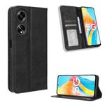For OPPO A1 5G Magnetic Buckle Retro Texture Leather Phone Case(Black)