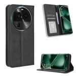 For OPPO Find X6 Pro Magnetic Buckle Retro Texture Leather Phone Case(Black)