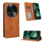 For OPPO Find X6 Pro Magnetic Buckle Retro Texture Leather Phone Case(Brown)