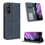 For Realme V30 / V30t 5G Magnetic Buckle Retro Texture Leather Phone Case(Blue)