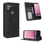 For Orbic Q10 4G Magnetic Buckle Retro Texture Leather Phone Case(Black)