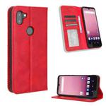 For Orbic Q10 4G Magnetic Buckle Retro Texture Leather Phone Case(Red)