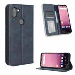 For Orbic Q10 4G Magnetic Buckle Retro Texture Leather Phone Case(Blue)