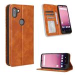 For Orbic Q10 4G Magnetic Buckle Retro Texture Leather Phone Case(Brown)
