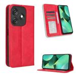 For Tecno Spark 10C Magnetic Buckle Retro Texture Leather Phone Case(Red)