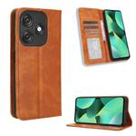 For Tecno Spark 10C Magnetic Buckle Retro Texture Leather Phone Case(Brown)