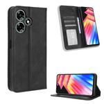 For Infinix Hot 30 Play Magnetic Buckle Retro Texture Leather Phone Case(Black)