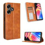 For Infinix Hot 30 Play Magnetic Buckle Retro Texture Leather Phone Case(Brown)