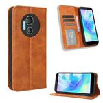 For Doogee X97 / X97 Pro Magnetic Buckle Retro Texture Leather Phone Case(Brown)