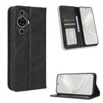 For Huawei nova 11 Magnetic Buckle Retro Texture Leather Phone Case(Black)