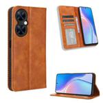 For Huawei Maimang 20 Magnetic Buckle Retro Texture Leather Phone Case(Brown)