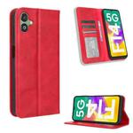 For Samsung Galaxy F14 Global Magnetic Buckle Retro Texture Leather Phone Case(Red)