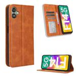 For Samsung Galaxy F14 Global Magnetic Buckle Retro Texture Leather Phone Case(Brown)