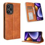 For Xiaomi Redmi Note 12 Turbo 5G Magnetic Buckle Retro Texture Leather Phone Case(Brown)