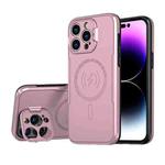 For iPhone 14 Plus MagSafe Magnetic Invisible Camera Holder Phone Case (Rose Gold)