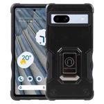 For Google Pixel 7a Non-slip Shockproof Armor Phone Case with Ring Holder(Black)