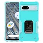 For Google Pixel 7a Non-slip Shockproof Armor Phone Case with Ring Holder(Mint Green)