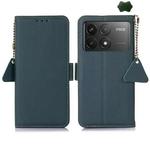 For Xiaomi Redmi K70 Side-Magnetic TJ Genuine Leather RFID Phone Case(Green)