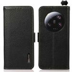 For Xiaomi 13 Ultra KHAZNEH Side-Magnetic Litchi Genuine Leather RFID Phone Case(Black)