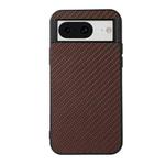 For Google Pixel 8 Carbon Fiber Texture PU Phone Case(Brown)