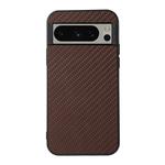 For Google Pixel 8 Pro Carbon Fiber Texture PU Phone Case(Brown)