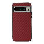 For Google Pixel 8 Pro Carbon Fiber Texture PU Phone Case(Red)