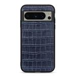 For Google Pixel 8 Pro Crocodile Texture Genuine Leather Phone Case(Blue)