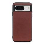 For Google Pixel 8 Lambskin Texture Genuine Leather Phone Case(Brown)