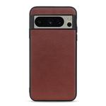 For Google Pixel 8 Pro Lambskin Texture Genuine Leather Phone Case(Brown)