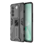 For vivo S16 / S16 Pro Supersonic Holder PC Soft TPU Phone Case(Black)