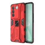 For vivo S16 / S16 Pro Supersonic Holder PC Soft TPU Phone Case(Red)