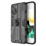 For Huawei P60 / P60 Pro Supersonic Holder PC Soft TPU Phone Case(Black)