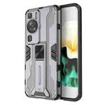 For Huawei P60 / P60 Pro Supersonic Holder PC Soft TPU Phone Case(Grey)