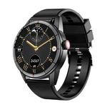 R6 1.32 inch Round Screen 2 in 1 Bluetooth Earphone Smart Watch, Support Bluetooth Call / Health Monitoring(Black Silicone Strap)