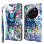 For Xiaomi 13 Ultra 3D Painting Pattern Leather Phone Case(Watercolor Owl)