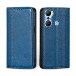 For Infinix Hot 12 Pro Grid Texture Magnetic Flip Leather Phone Case(Blue)