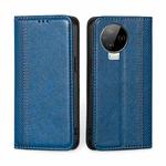 For Infinix Note 12 Pro 4G / 12 2023 Grid Texture Magnetic Flip Leather Phone Case(Blue)