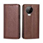 For Infinix Note 12 Pro 4G / 12 2023 Grid Texture Magnetic Flip Leather Phone Case(Brown)