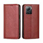 For Infinix Note 12 VIP Grid Texture Magnetic Flip Leather Phone Case(Red)