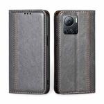 For Infinix Note 12 VIP Grid Texture Magnetic Flip Leather Phone Case(Grey)