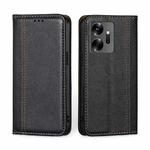 For Infinix Zero 20 Grid Texture Magnetic Flip Leather Phone Case(Black)