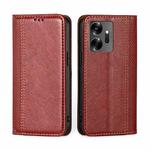 For Infinix Zero 20 Grid Texture Magnetic Flip Leather Phone Case(Red)