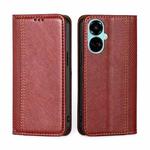 For Tecno Camon 19 / 19 Pro Grid Texture Magnetic Flip Leather Phone Case(Red)