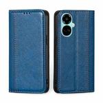 For Tecno Camon 19 / 19 Pro Grid Texture Magnetic Flip Leather Phone Case(Blue)