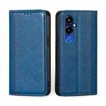 For Tecno Pova 4 Pro Grid Texture Magnetic Flip Leather Phone Case(Blue)