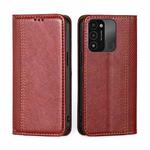 For Tecno Spark 8C / Spark GO 2022 Grid Texture Magnetic Flip Leather Phone Case(Red)
