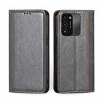 For Tecno Spark 8C / Spark GO 2022 Grid Texture Magnetic Flip Leather Phone Case(Grey)
