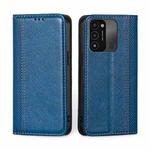 For Tecno Spark 8C / Spark GO 2022 Grid Texture Magnetic Flip Leather Phone Case(Blue)